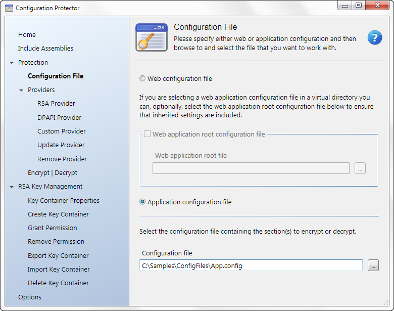 Configuration File Page