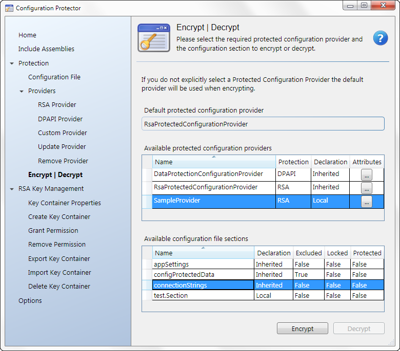 Encrypt | Decrypt Page